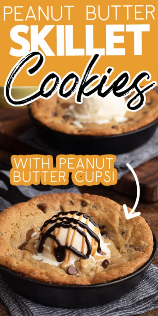 how to make peanut butter skillet cookies with peanut butter cups