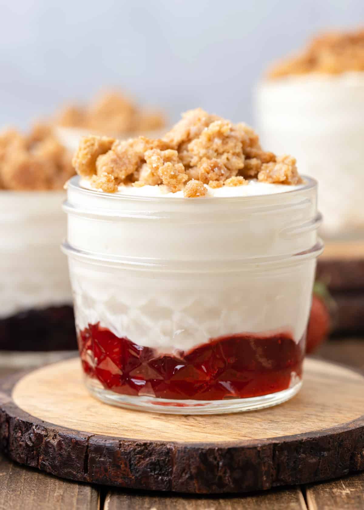 No Bake Cheesecake Cups With Graham Crumble Topping Striped Spatula