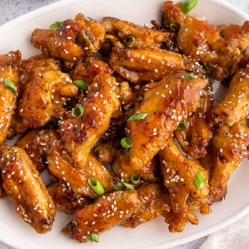 Honey Garlic Chicken Wings - Striped Spatula